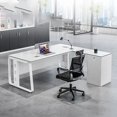 thumbnail image 3 of Work Corner Office Desk Conference Executive Meeting Shelves Office Desk Ergonomic Executive Bureau Meuble Home Furnitures My Lux Decor Round, 3 of 14
