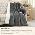 thumbnail image 6 of Sheet&Joy Heated Blanket Electric Grey Twin - 62"x84" Heating Blanket Twin 10 Hours Auto-Off 8 Heat Level Over-Heat Protection Flannel Sherpa Electric ETL Certification, 6 of 8