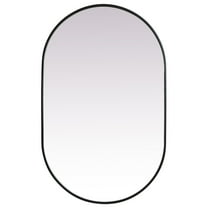 Elegant Decor MR2A3048BLK 30 x 48 in. Metal Frame Oval Mirror, Black