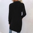 thumbnail image 3 of Cárdigan Largo De Punto De Gran Tamaño Para Mujer, Manga Larga, Bolsillo Negro S Yuyangstore Chaqueta de punto, 3 of 7
