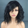 thumbnail image 1 of Perruques pour Femmes Cheveux Bouclés Cosplay Perruque avec Rose Perruque en Filet Perruques Perruques Ombre Noir 38cm, 1 of 8