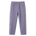 thumbnail image 7 of Kaemgyyd Women's Pajama Pants Elastic Waist Fleece Pj Bottoms Texture Loungewear Trousers Comfy Soft Straight Leg Pants（Purple,One Size）, 7 of 7