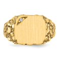 thumbnail image 4 of Solid 14k Yellow Gold 10.0x11.5mm Diamond Closed Back Engravable Monogram Signet Ring Band Size 6.5 (.01 cttw.), 4 of 6