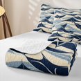 thumbnail image 4 of Manfei Abstract Manta Ray Twin Quilt Set, Ocean Wave Twin Coverlet Set, Cream Navy, 2 Pieces, 1 Bedspread and 1 Pillowcase, 4 of 7
