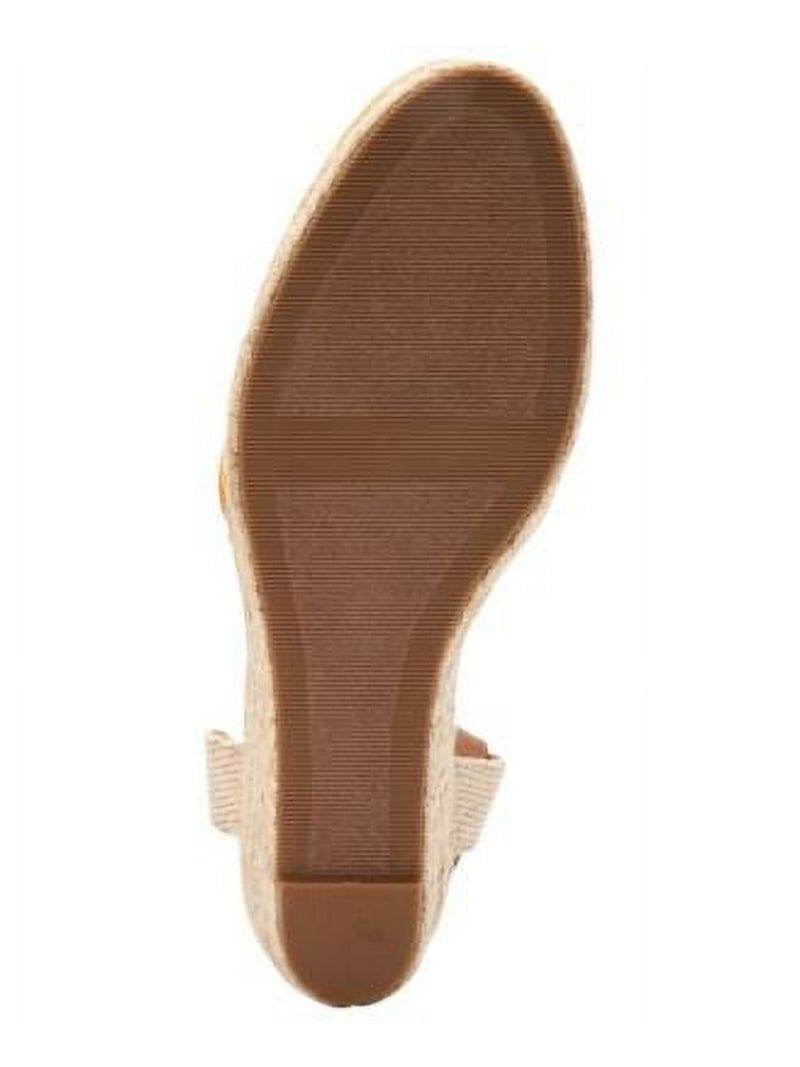 STYLE & CO Beige Ankle Strap Espadrille 12 M, Wedge Heel