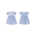 thumbnail image 2 of Lairauiy Kids Girls Summer Plaid Dress Letter Embroidery Short Sleeve A-Line Dress for Toddler Cute Clothes, 2 of 8