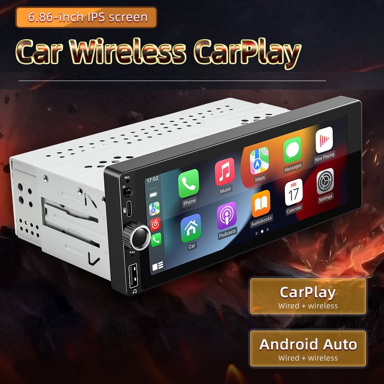 6.86 Inch Android 13 Car Stereo - Single-Din GPS Navigation with
