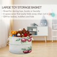 thumbnail image 5 of WOBOGO Red Fruit Toy Storage Basket 20×14in Canvas Laundry Hamper for Living Room Kids Room Bathroom Organizer, 5 of 6