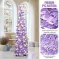 thumbnail image 5 of Ayieyill 5ft Pencil Christmas Tree, Collapsible Xmas Tree with Lights, Pop Up Tinsel Tree for Christmas Decorations Indoor, Purple, 5 of 8