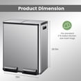 thumbnail image 3 of CONCETTA Dual Compartment 60L Trash Can, 2 x 8 Gallon, Stainless Steel Garbage Bin with Soft-Close Lid,  Removable Inner Buckets, for Kitchen, 3 of 8
