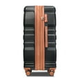 thumbnail image 6 of Harper & Bright Designs 3 Piece Luggage Sets Expandable Hard Shell Set with Spinner Wheels 20 24 28 inch Lightweight Suitcase with TSA Lock, Black and Brown, 6 of 14