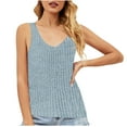 thumbnail image 2 of LSLJS Women Camisole à Bretelles Spaghetti Tank Tops Mode Décontractée Couleur Unie Tricot Col en V Tank Tops, 2 of 6