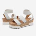 thumbnail image 2 of Sandalias de cuña Reed-1 para mujer DREAM PAIRS blancas talla 9, 2 of 6