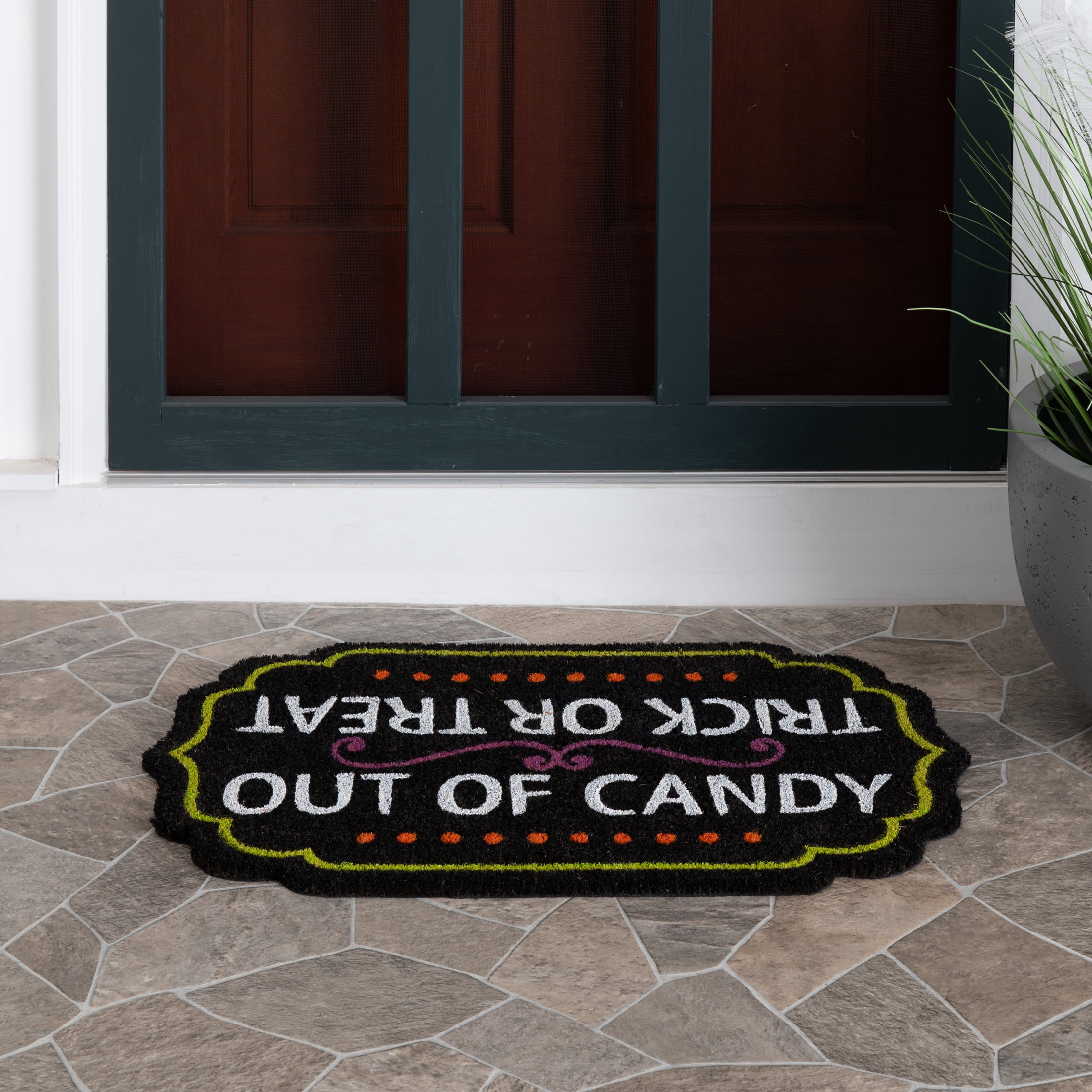 Way to Celebrate Trick or Treat Coir Outdoor Doormat, 18"x30"