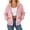 Pink, variant on Ghalytn Women's Oversized Full Zip Drawstring Hooded Fleece Jacket, Rib Cuff Relaxed Waist Hem Pullover with Pocket
