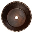 thumbnail image 3 of Premier Copper Products Pvrtr 14-1/2" Round Vessel Hammered Copper Bathroom Sink - Bronze, 3 of 4