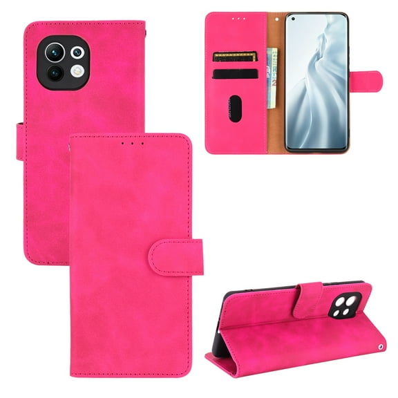 For Xiaomi Mi 11 Solid Color Skin Feel Magnetic Buckle Horizontal Flip Calf Texture PU Leather & &