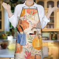 thumbnail image 5 of Fall Pumpkins and Birds Pattern Apron-Garden Aprons for Women with Pockets-Cotton Linen Waterproof Kitchen Cooking Gardening Aprons Adjustable for Kitchen,Cooking,BBQ and Salon 33"x27", 5 of 7