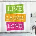 thumbnail image 1 of Ambesonne Live Laugh Love Shower Curtain, Vibrant Joyous, 69"Wx84"L, Multicolor, 1 of 3