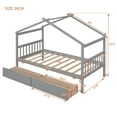 thumbnail image 5 of Yoneston Kids Twin Size Wooden House Bed with Drawers Storage, Grey, 5 of 7