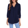 thumbnail image 2 of Fantaslook Womens Blouses Collared V Neck 3/4 Sleeve Shirts Business Casual Tops Work Blouse, 2 of 7