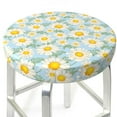 thumbnail image 3 of Susaid Daisies Flowers Print Elastic Bar Stool Cover Personalized Washable Stool Cover for Barbershop Home Bar Kitchen-12 inch, 3 of 7