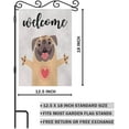 thumbnail image 2 of Funny Dog Welcome Burlap Garden Flag Double Sided Premium Fabric Greeting Cute Dog Sweet Pug Hug Outdoor Decoration Banner for Yard Lawn 12.5" x 18", 2 of 6