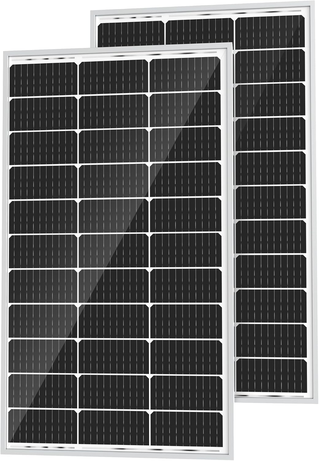 2PCS Solar Panels 100 Watt 12 Volt, High-Efficiency Monocrystalline Solar Panel for Home, RV, Camping, Marine, Rooftop, Off-Grid Applications, 2-Pack 100W, SK-M200W