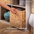 thumbnail image 7 of WILLYO  10.5x10.5in Pack of 5 Cube Storage Baskets, Water Hyacinth Multipurpose Collapsible Organizers, Handwoven Laundry Totes for Laundry, Living Room, Kids Room & Nursery - White, 7 of 7