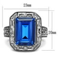 thumbnail image 2 of IP Light Black (IP Gun) Stainless Steel Ring with Top Grade Crystal in Capri Blue for Women Capri Blue Stone Color Style TK2758 Size 7, 2 of 4