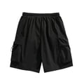 thumbnail image 6 of MIUOWANP Men's Loose Fit Sport Shorts with Multiple Pocket Solid Color Drawstring Elastic Waist Casual Half Shorts Size L(6)Black, 6 of 7