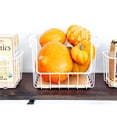 thumbnail image 5 of iDesign, Open Front Wood and Wire Storage Basket, White, 5 of 9
