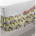 thumbnail image 2 of Spring Bed Skirt, Pansy Flowers Shabby Bouquets Perennial Garden Flora Mothers Day Motif, Elastic Bedskirt Dust Ruffle Wrap Around for Bedding Decor, 4 Sizes, Green Violet and Yellow, by Ambesonne, 2 of 2