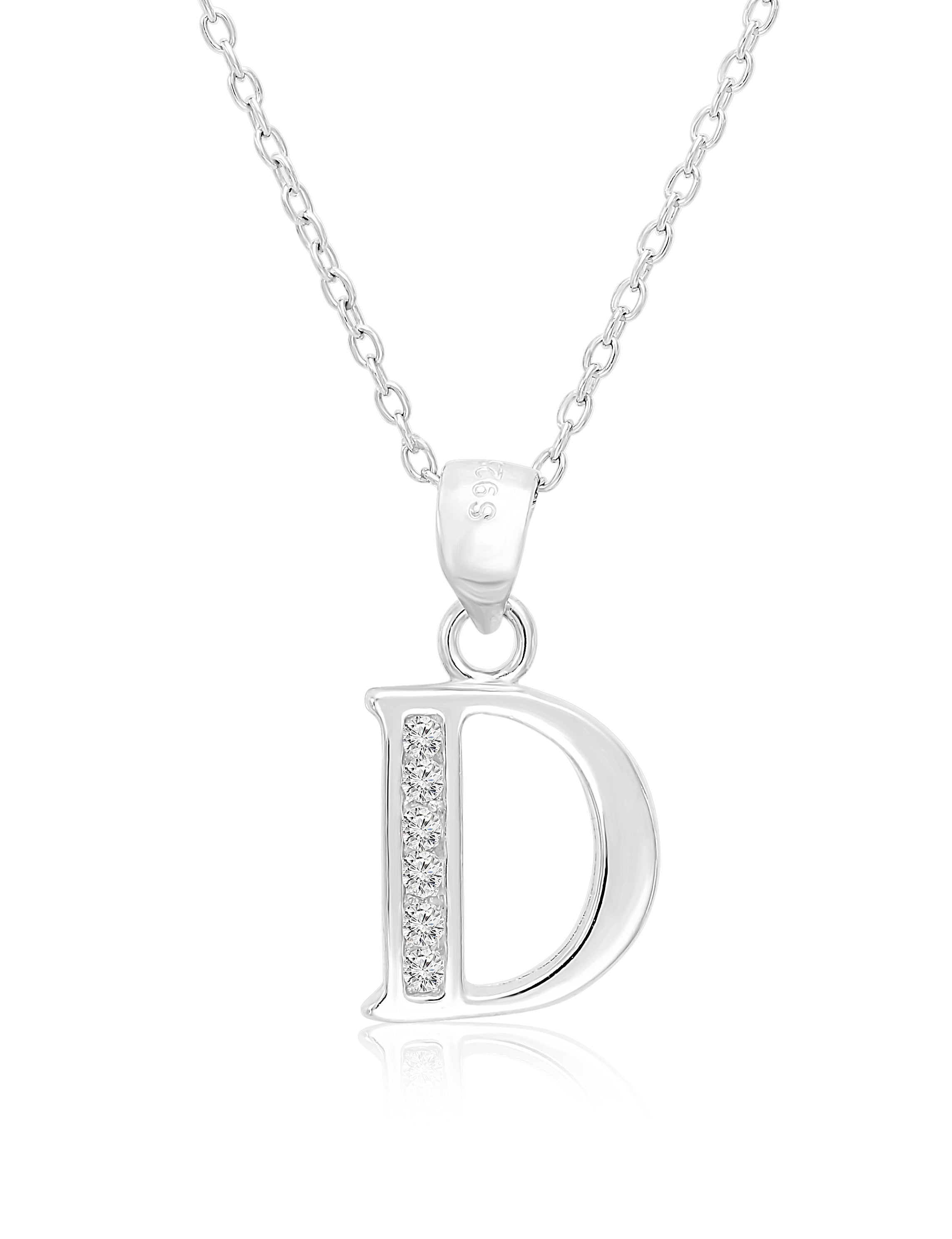 Tilo Jewelry 925 Sterling Silver CZ Initial Letter 