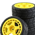thumbnail image 3 of 12mm Hubs Car Wheel Rim Neumáticos Piezas de mejora para HPI 1:10 car DIY Accesorios Vehículos Estilo B 4 Amarillo CUTICAT Neumáticos de ruedas RC, 3 of 3
