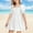 White, variant on Fourth of July Girls' Dresses White Floral Summer Girls Chiffon Ruffle Mini Dress Square Neck Short Sleeve Solid A Line Dress