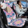 thumbnail image 2 of Uorisanigo Car Front Seat Covers, Premium Pink Ethnic Flowers Bucket Auto Front Seat Protectors, Set of 2, Easy-Install Summer & Winter, Universal Fit for SUV Truck Sedan Most Vehicles, 2 of 7