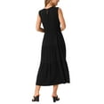 thumbnail image 3 of Vestidos de verano sin mangas para mujer INSPIRE CHIC, vestido midi fluido con capas y bolsillos, color negro, 3 of 6