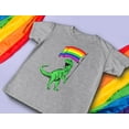 thumbnail image 6 of T-Rex Rainbow Flag Gay Pride Shirt - Casual LGBTQ Wear - 'Love is Love' Equality Message - Quality Graphic Print - XXX-Large Gray, 6 of 6