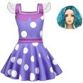 thumbnail image 1 of Disfraz de Cosplay de Inside Out Envy, vestido de princesa + peluca + bolsa para niños, Disfraces de Halloween, Carnaval, cumpleaños, felicidad, 1 of 3