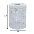thumbnail image 4 of Side Table With Built-In Solar Powered Light, Hollow-Out Design Classic Living Room Table, Metal Patio Accent Side Table For Yard Balcony Garden Bedside Small Spaces, 4 of 9