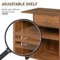 thumbnail image 5 of Vinsetto Mobile Printer Stand, Rolling File Cabinet Cart with Wheels, Adjustable Shelf, Drawer and CPU Stand, Walnut, 5 of 10