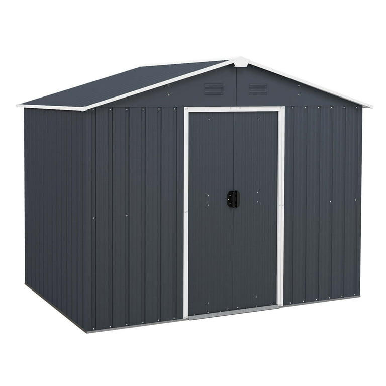 Costway 5.7 FT x 7.5 FT Outside Storage Shed Double Door Outdoor Costway 5.7 FT x 7.5 FT Outside Storage Shed Double Door Outdoor
