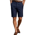 thumbnail image 5 of Men's 7-Inch Chino Dress Shorts, Straight Leg Flat Front Casual Shorts, Solid Color Business Casual Summer Golf Shorts with Button Navy, 5 of 5