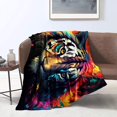 thumbnail image 1 of Couverture, Tigre Violent Angry, Couverture Douce, pour Lit Canapé Chaise Sofa, 1 of 8
