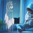 thumbnail image 2 of Dreamcatcher Handmade Moon Design with Feathers Dream Catcher Wall Hanging (White), 2 of 5