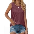 thumbnail image 2 of Fantaslook Summer Tank Tops for Women Pleated Crewneck Casual Sleeveless Tops Dressy Shirts, 2 of 9