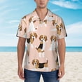 thumbnail image 4 of Balery Beagle Dog On Brown Print Men's Hawaiian Shirts Short Sleeve Beach Shirt Relaxed Fit Vacation Button Down Shirts-X-Large, 4 of 9