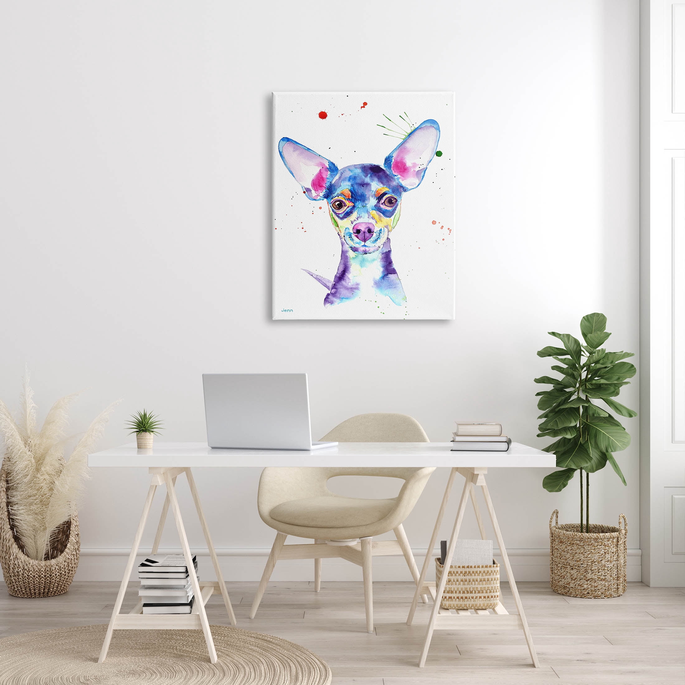 Happy Chihuahua Casual Composition Animals & Insects Graphic Art Gallery Wrapped Canvas Print Wall Art