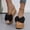 Black, variant on HAOTAGS Women's Summer Dressy Wedge Sandals Slide Sandals Platform Bowknot Breathable Open Toe Shoes for Beach Black Size 7
